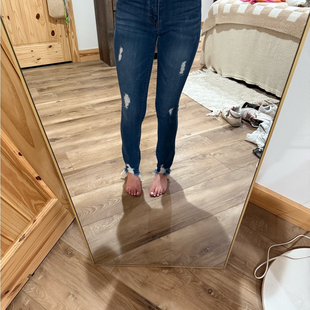 Women's Blue Distressed Jeans
